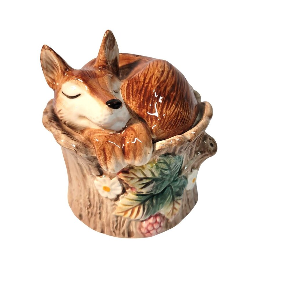Fitz & Floyd Tallyho Fox 1991 Set Salt And Pepper Reynard Stack Vintage Ceramic